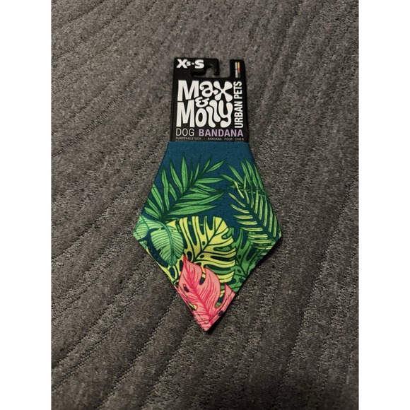 Max & Molly Urban Pets Dog Bandana Reversible (Tropical) Slide On Collar- XS - Picture 2 of 4